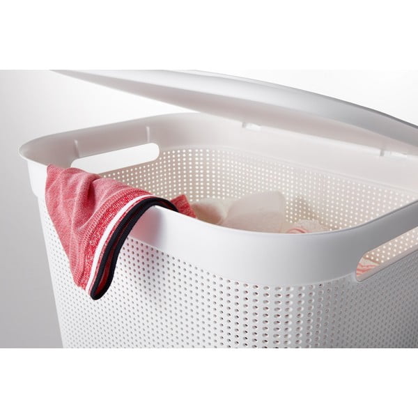 Bílý plastový koš na prádlo 50 l Brisen - Rotho-image-4