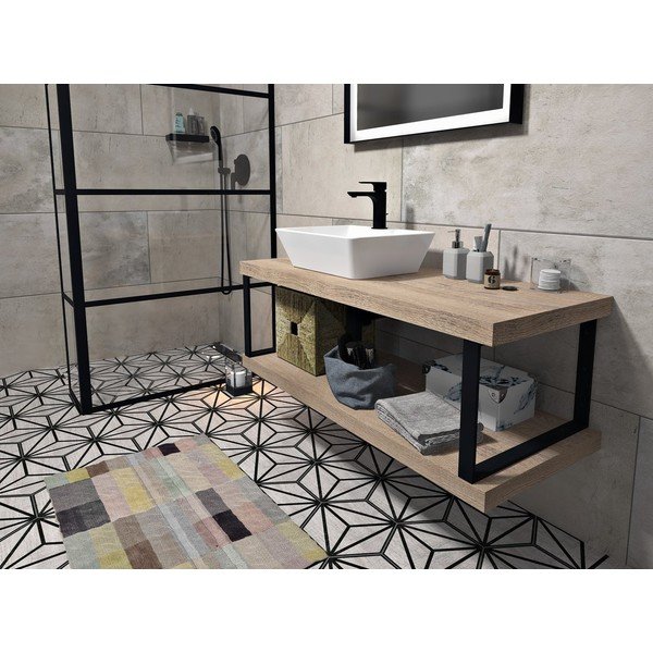 Černá ocelová podpěra pracovní desky 49x4 cm – Sapho-image-1