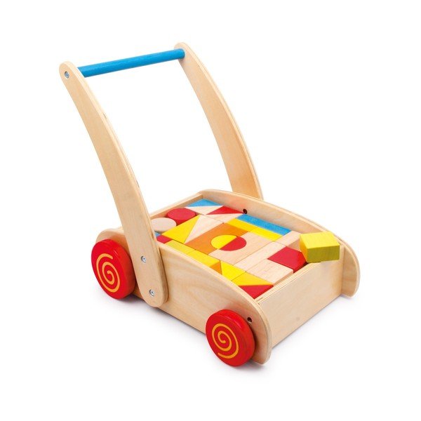 Dřevěné chodítko se stavebnicí Legler Toy Blocks