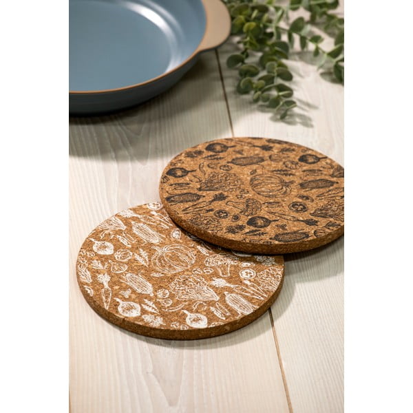 Korkové podložky pod hrnec v sadě 2 ks ø 20 cm Veggie – Ladelle-image-1