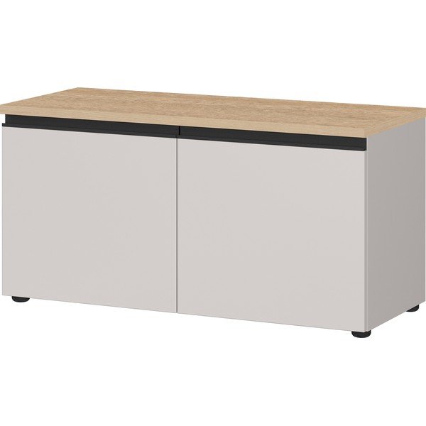 Šedobéžový/ve světle přírodní barvě botník s lavicí 96x49x41 cm Cormano – Germania
