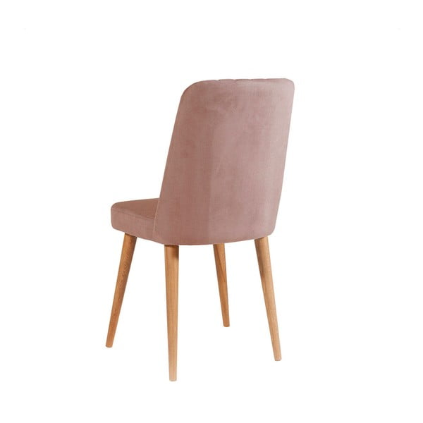 Světle růžová sametová jídelní židle Stormi Sandalye – Kalune Design-image-1