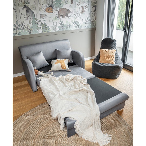 Světle šedá sametová rozkládací pohovka 130 cm Ario – ELTAP-image-2