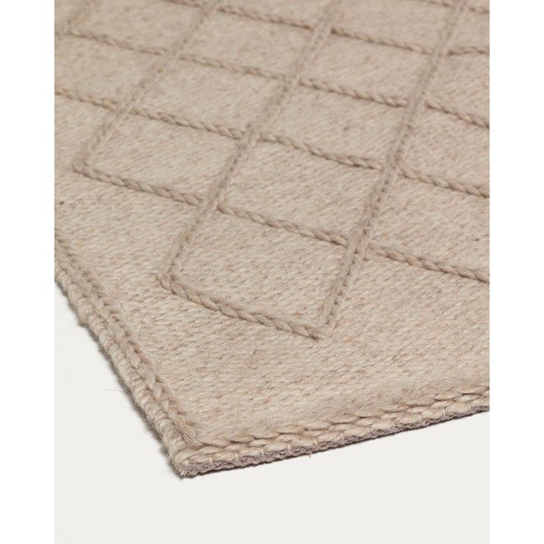 Béžový pratelný koberec s příměsí vlny 160x230 cm Sybil – Kave Home-image-2