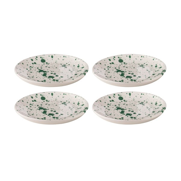 Bílo-zelené dezertní  talíře z kameniny v sadě 4 ks ø 18 cm Carnival – Ladelle
