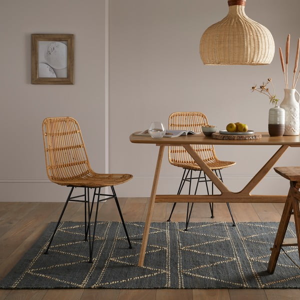 Modrý jutový koberec Flair Rugs Rhombi, 160 x 230 cm-image-1