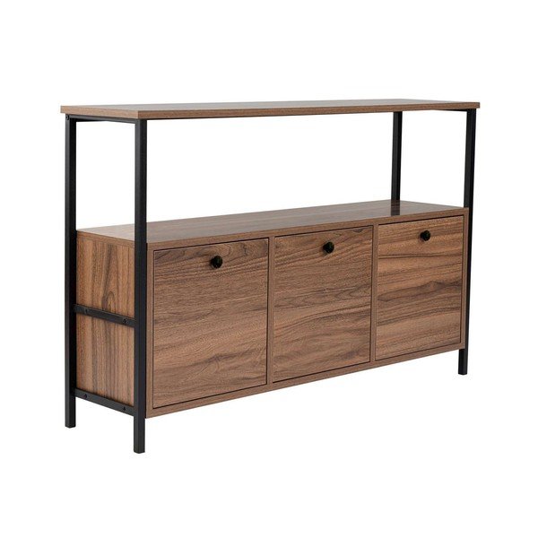 Konzolový stolek v dekoru ořechu v tmavě přírodní barvě 29,5x120 cm Solace – Kalune Design-image-2