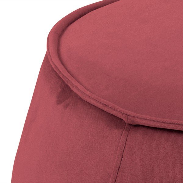 Korálově růžový sametový puf Actona Mie, ⌀ 60 cm-image-4