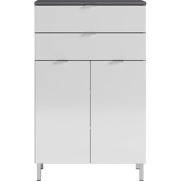 Bílo-šedá vysoká koupelnová skříňka 60x97 cm Mauresa - Germania-image-1