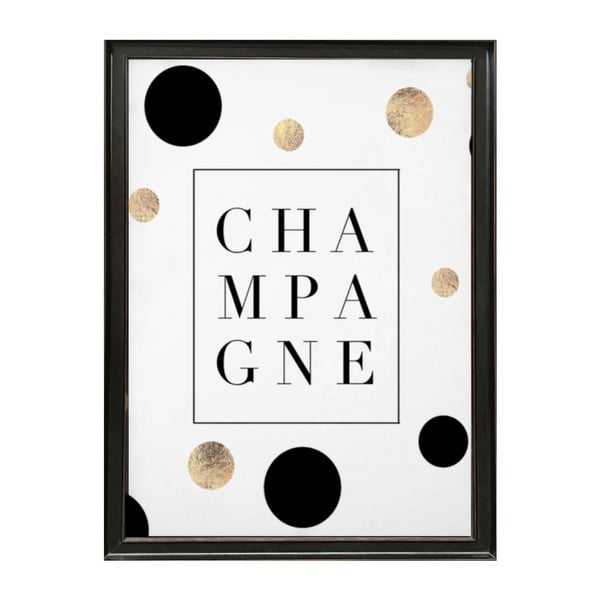 Plakát v rámu Deluxe Champagne, 70 x 50 cm