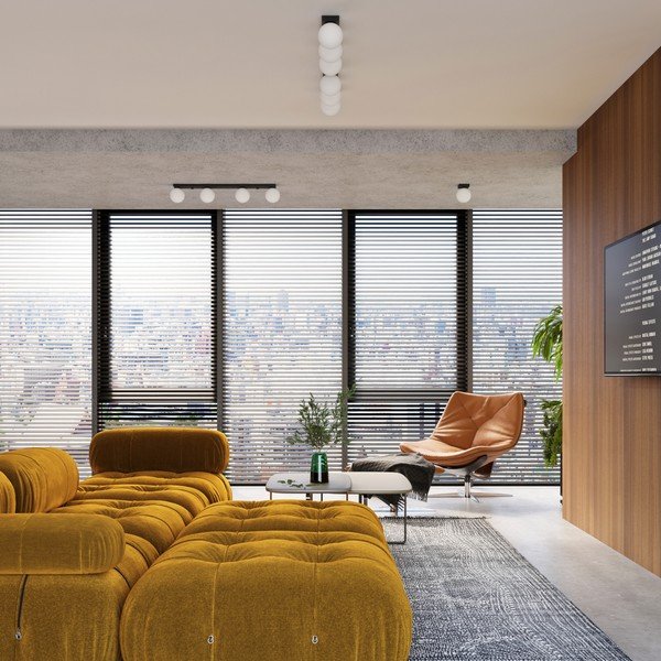 Černé stropní svítidlo se skleněným stínidlem ø 12 cm Umerta – Sollux-image-4