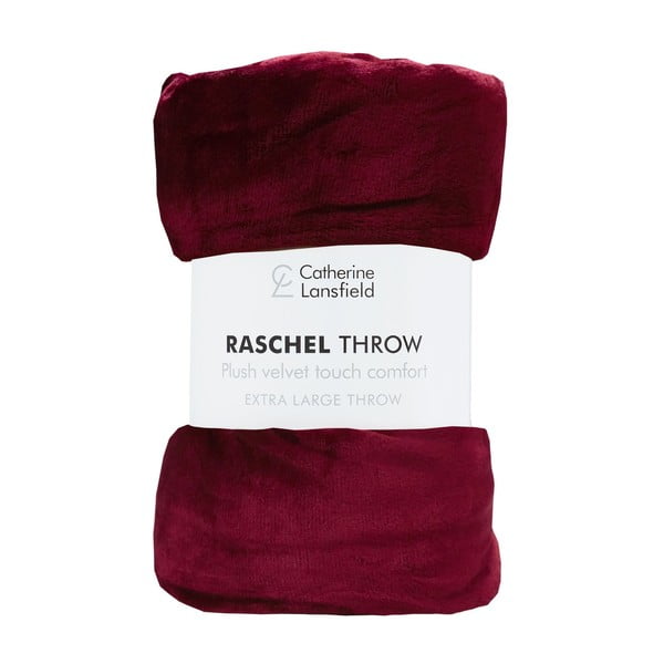 Červený přehoz z mikroplyše 200x240 cm Raschel – Catherine Lansfield-image-4
