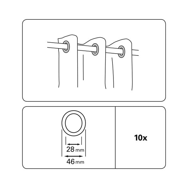 Očka na záclony v sadě 10 ks - Gardinia-image-2