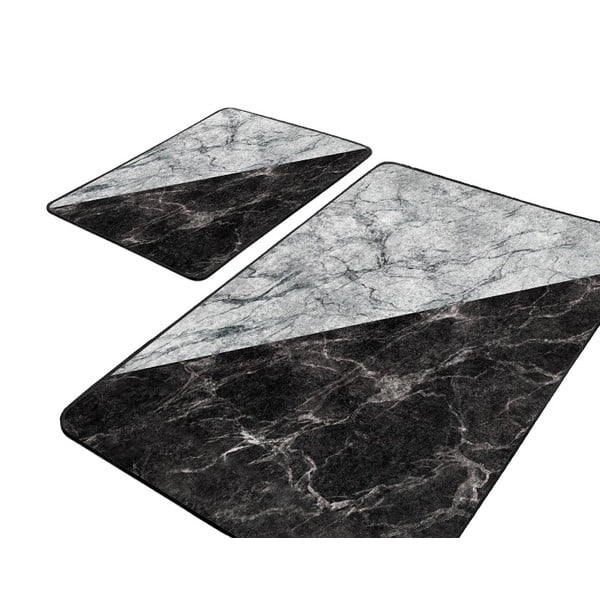 Černobílé koupelnové předložky v sadě 2 ks 60x100 cm – Mila Home-image-4