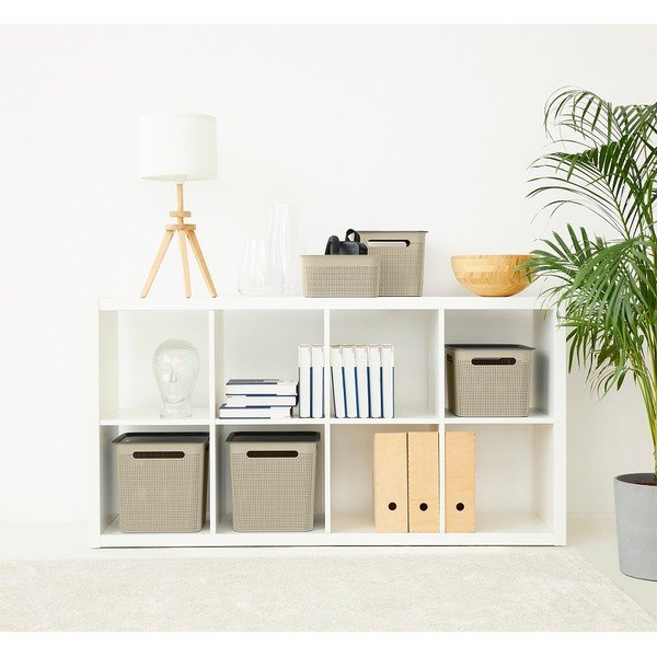 Béžový úložný košík z recyklovaného plastu Brisen - Rotho-image-1