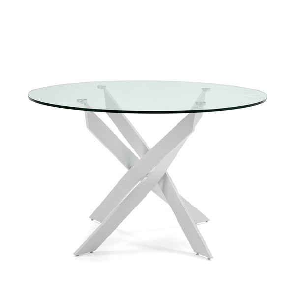 Kulatý jídelní stůl se skleněnou deskou 120x120 cm Ruth – Marckeric-image-2