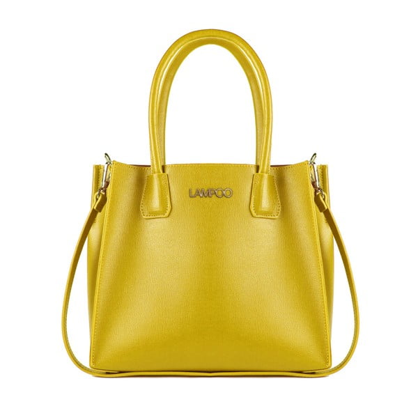 Žlutá kožená kabelka Lampoo Danna