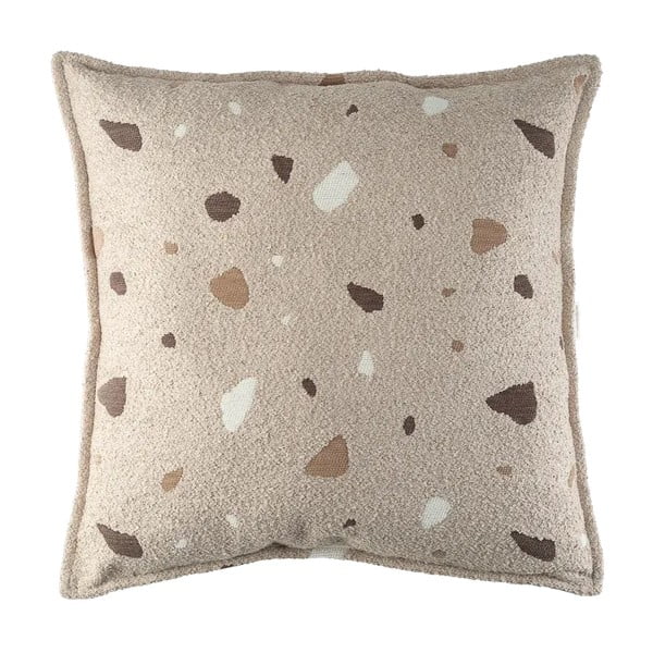 Světle hnědý dětský pohovkový polštář z textilie bouclé/žinylkový Terrazzo Block – Wigiwama