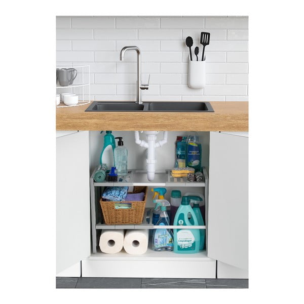 Police do skříňky pod dřez s nastavitelnou šířkou Compactor Expandable Shelf-image-1