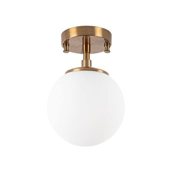 Bílé/v mosazné barvě stropní svítidlo se skleněným stínidlem ø 15 cm Atmaca – Opviq lights-image-2