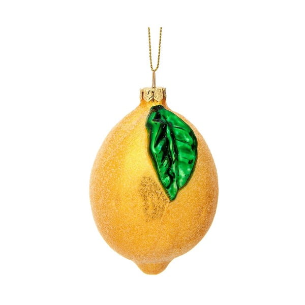 Skleněná ručně vyrobená vánoční ozdoba ø 6 cm Shimmering Lemon – Sass & Belle