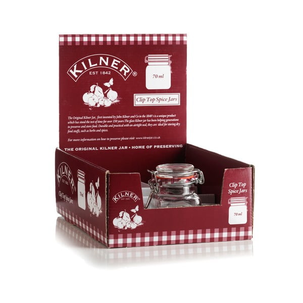 Hranatá sklenice s klipem Kilner, 70 ml-image-1