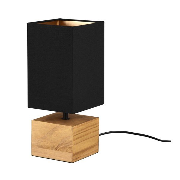 Stolní lampa s textilním stínidlem v černo-přírodní barvě (výška 30 cm) Woody – Reality