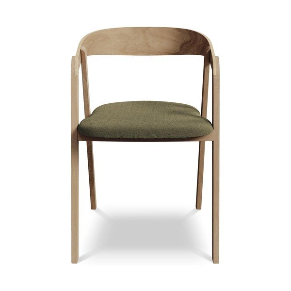 Zelené jídelní křeslo z masivního dřeva Erika – Makamii-image-1