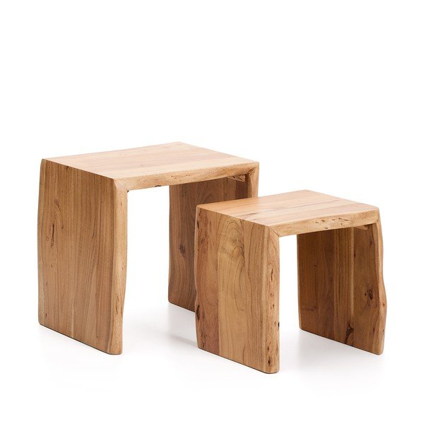 Odkládací stolky v sadě 2 ks z masivu akácie 40x50 cm Lomiri – Kave Home