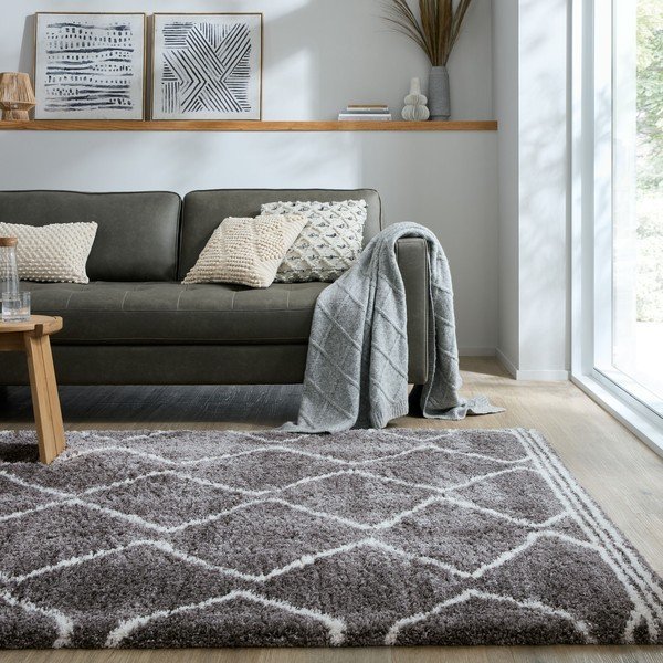 Šedý koberec 200x290 cm Riad Berber – Flair Rugs-image-1