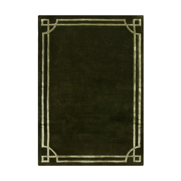 Tmavě zelený ručně tkaný vlněný koberec 120x170 cm Gatsby – Flair Rugs