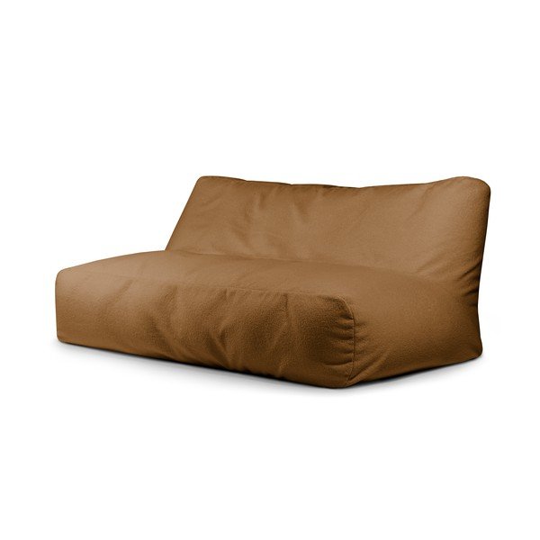 Hnědý sedací vak z textilie bouclé Sofa Tube 190 – SLOWDOWN
