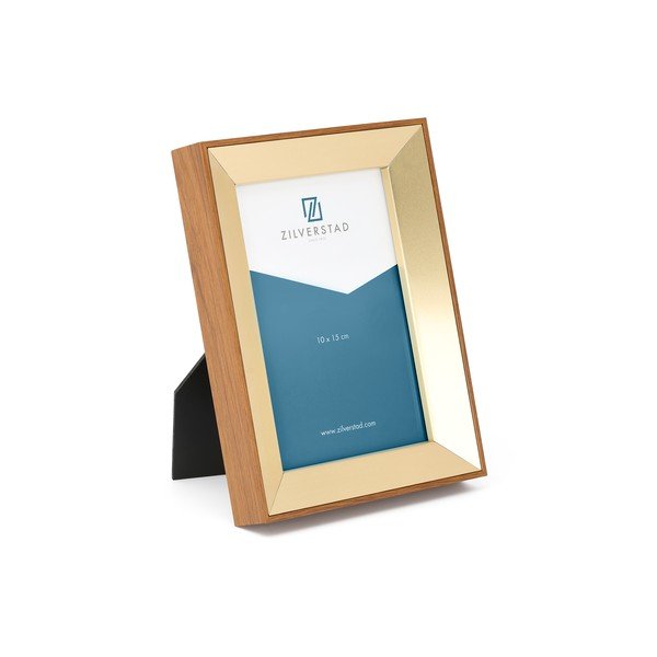 Kovový stojací rámeček v mosazné barvě 13,5x18,5 cm Marseille – Zilverstad