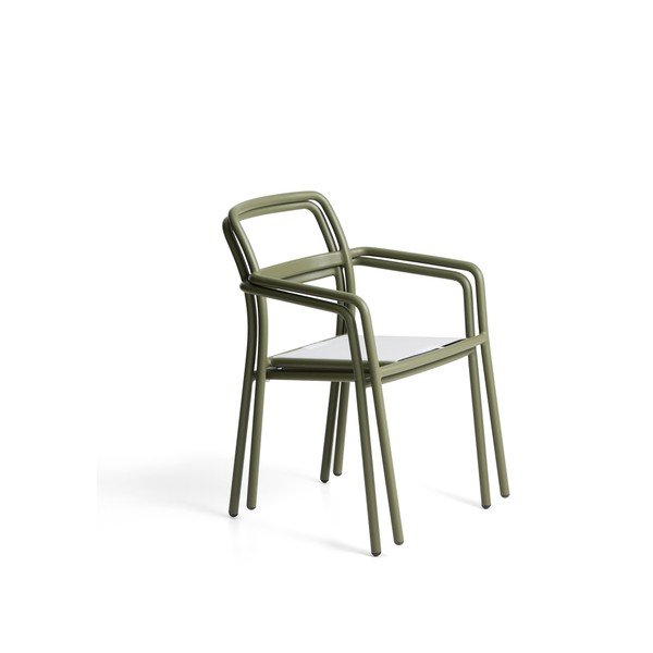 Zelená polstrovaná zahradní židle Linosa – Kave Home-image-4