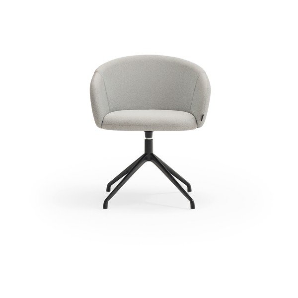 Světle šedé čalouněné jídelní křeslo s područkami Add – Teulat-image-1