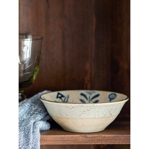 Miska z kameniny ve světle modré a krémové barvě 500 ml Leonie – Bloomingville-image-1