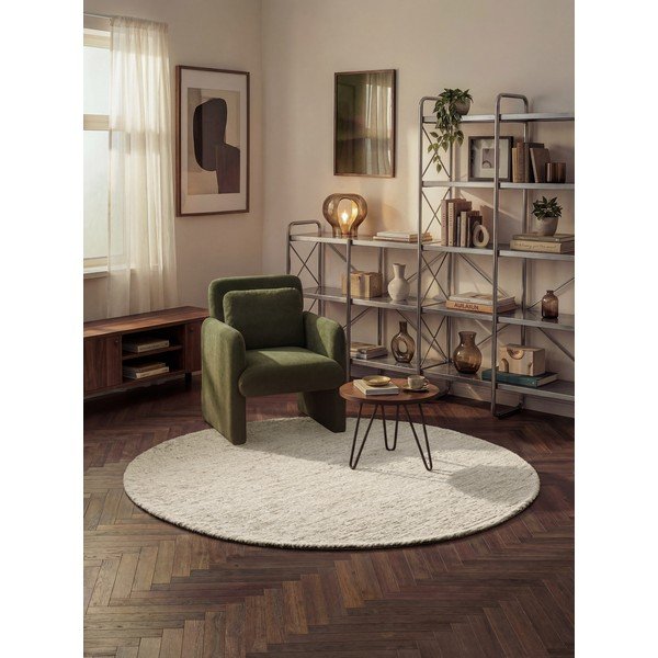 Krémový ručně tkaný vlněný kulatý koberec ø 200 cm Bexley Woolwich – Ted Baker-image-1