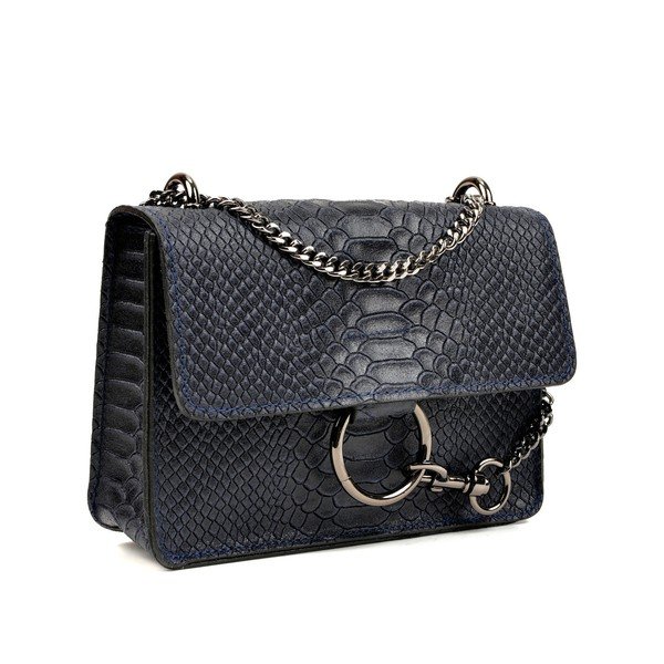 Tmavě modré kožené psaníčko Carla Ferreri Bella-image-2