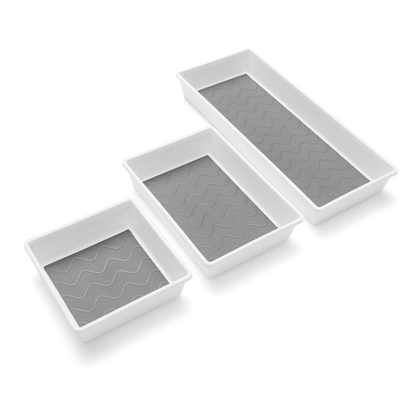 Sada 3 šedo-bílých protisklutových přihrádek Addis-image-4