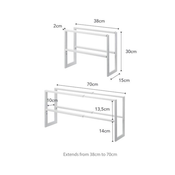 Bílý kovový teleskopický stojan na boty Line – YAMAZAKI-image-3
