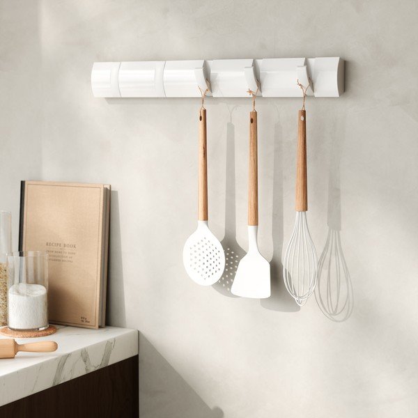 Matně bílý nástěnný věšák z borovicového dřeva 51 cm Flip – Umbra-image-2