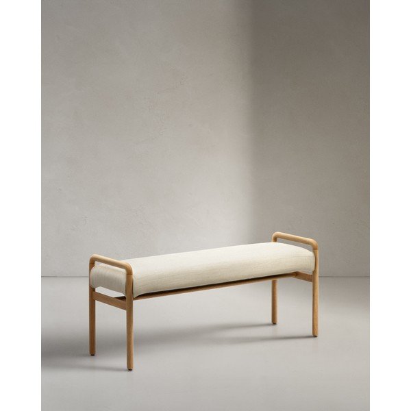 Lavice v krémové a přírodní barvě Macaret – Kave Home-image-1