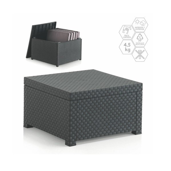 Zahradní odkládací stolek z umělého ratanu 56x56 cm – Juinsa-image-2