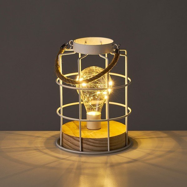 Bílá stolní lampa (výška 20,5 cm) – Casa Selección-image-1