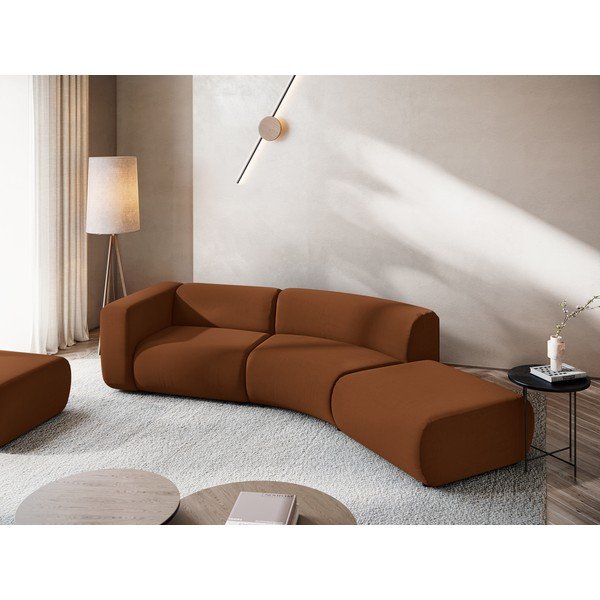 Oranžová/hnědá sametová lenoška (pravý roh) Ekahi – Makamii-image-1