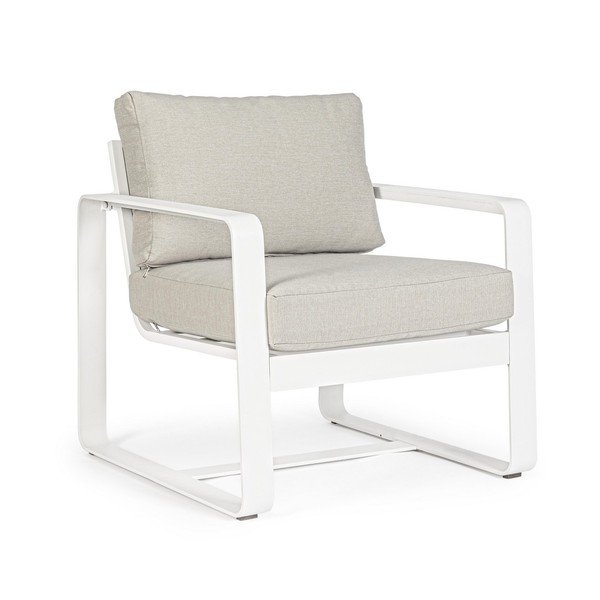 Bílé kovové zahradní křeslo Merrigan   – Bizzotto