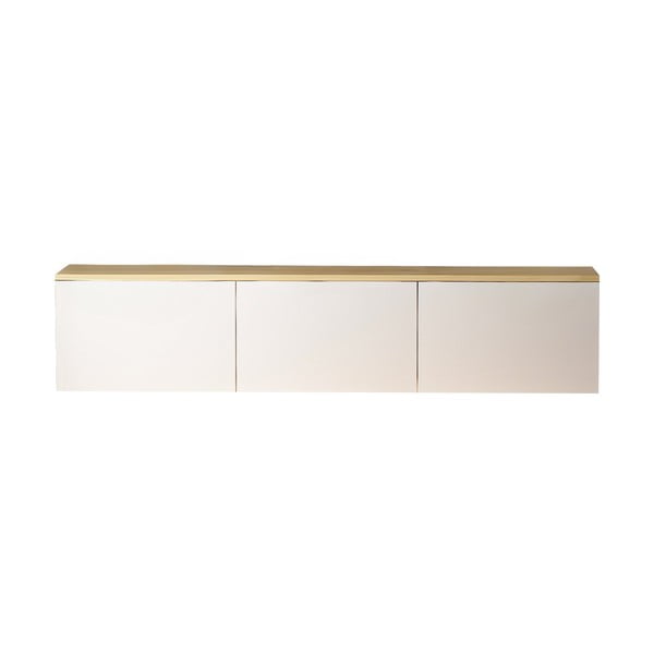 TV stolek v dekoru dubu v bílo-přírodní barvě 160x35x32 cm Neon – Kalune Design