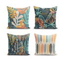 Sada 4 povlaků na polštáře Minimalist Cushion Covers Colorful Leaves, 43 x 43 cm