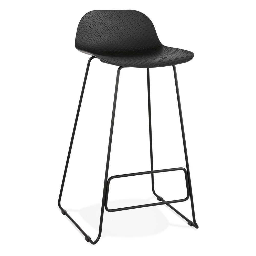 Černá barová židle s černými nohami Kokoon Slade, výška sedu 76 cm