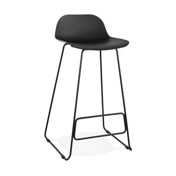 Černá barová židle s černými nohami Kokoon Slade, výška sedu 76 cm